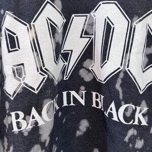 AC/DC Back In Black Tie-Dye Sweatshirt Womens S 50% Cotton 50% Polyester